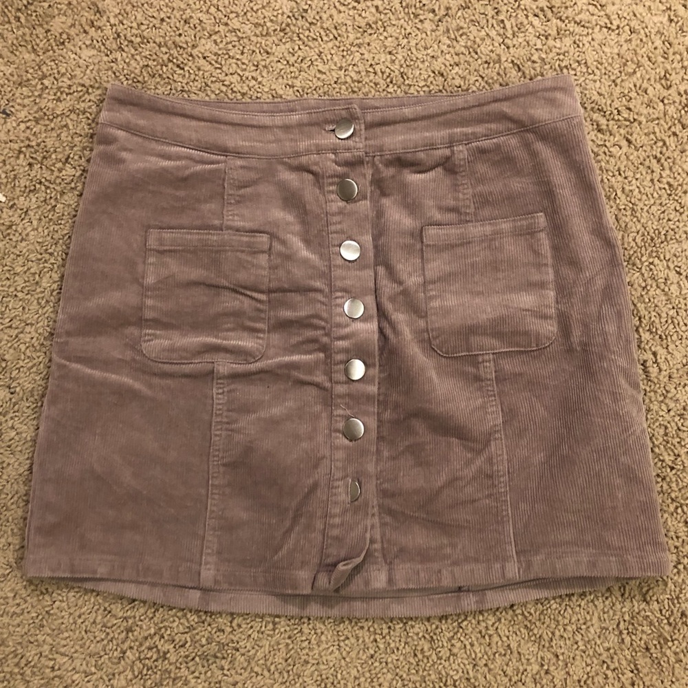 Button up corduroy skirt